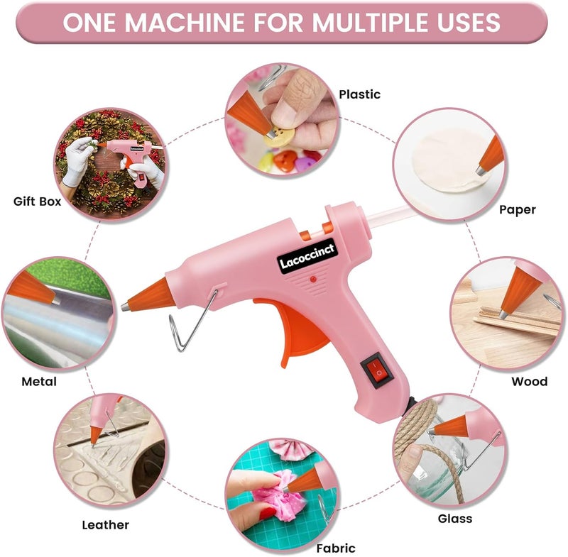 Lacoccinct Hot Glue Gun, Mini Hot Glue Gun Kit with 30 Glue Sticks, Fast Preheating Hot Melt for School Crafts DIY Arts and Quick Home Repairs, 20w Pink - Image 5